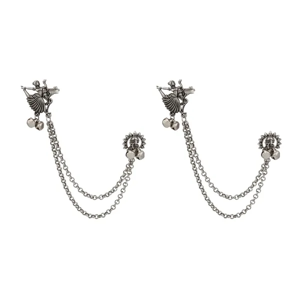 Oxidised_Silver_Dancing_girl_Ear_Cuff_with_Chains