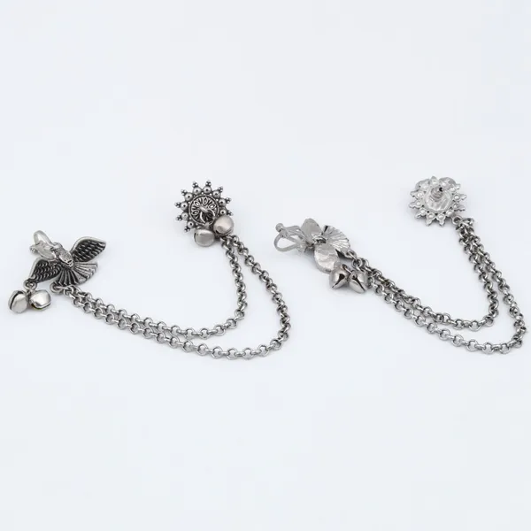 Oxidised_Silver_Bird_Ear_Cuff_with_Chains