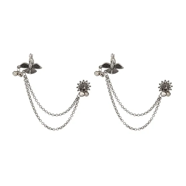 Oxidised_Silver_Bird_Ear_Cuff_With_Chains