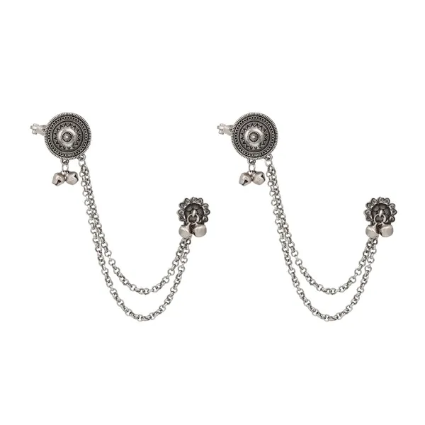 Oxidised_SilverCircular_Ear_cuff_with_Chains