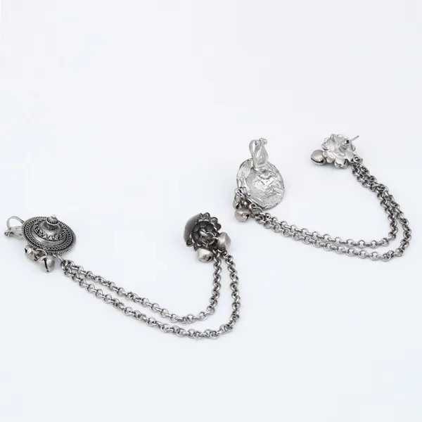 Oxidised_SilverCircular_Ear_cuff_with_Chains