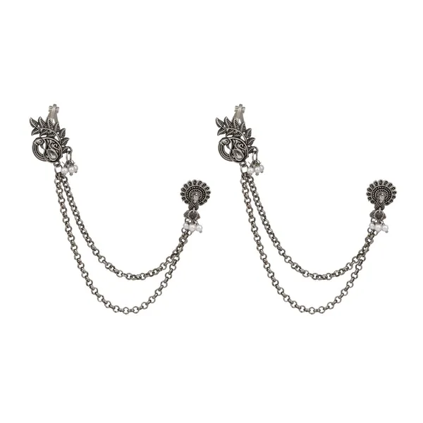 Oxidised_Silver_Peacock_Ear_cuff_with_Chains