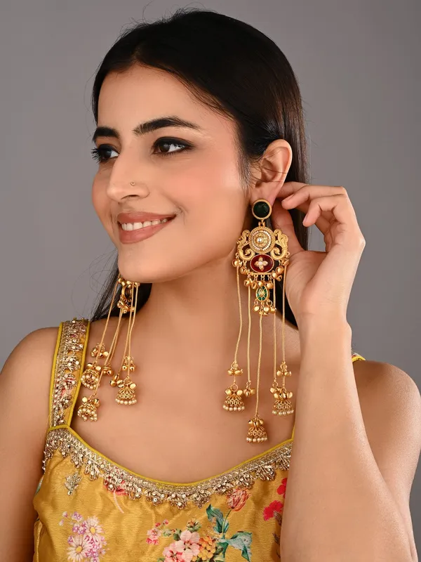 Emerald_&_Ruby_Chandbali_Chandelier_Earrings