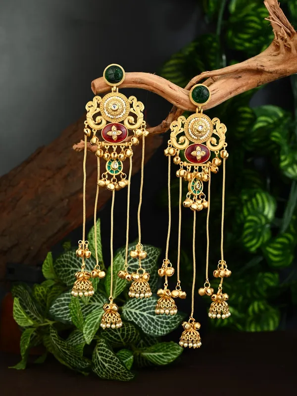 Emerald_&_Ruby_Chandbali_Chandelier_Earrings