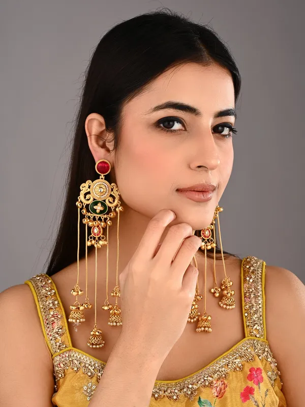 Emerald_&_Ruby_Chandbali_Chandelier_Earrings