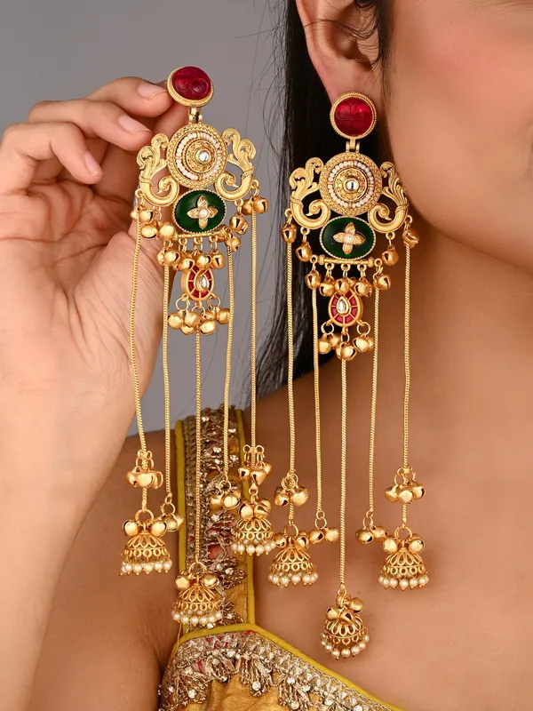 Emerald_&_Ruby_Chandbali_Chandelier_Earrings