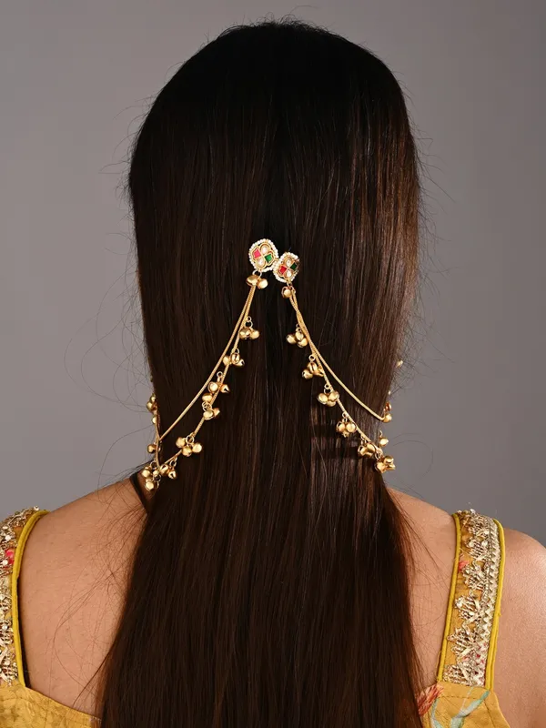 Gold_plated,_long_Kashmiri_earring_with_Ear_chains