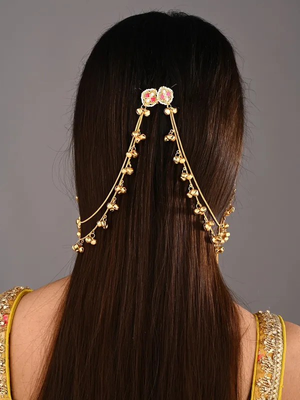 Gold_plated,_long_Kashmiri_earring_with_Ear_chains