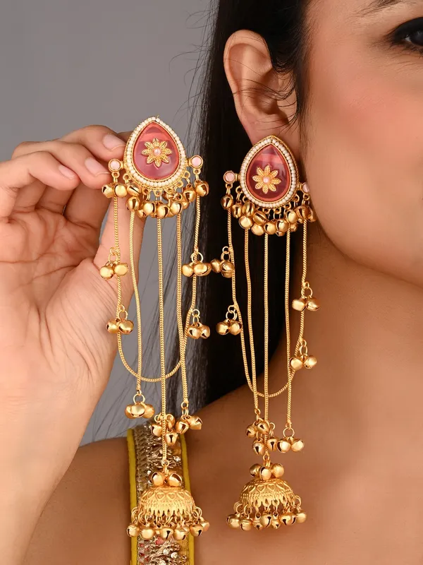 Gold_Plated_long_Jhumka_Drop_Earrings