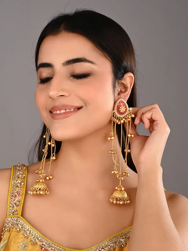 Gold_Plated_long_Jhumka_Drop_Earrings