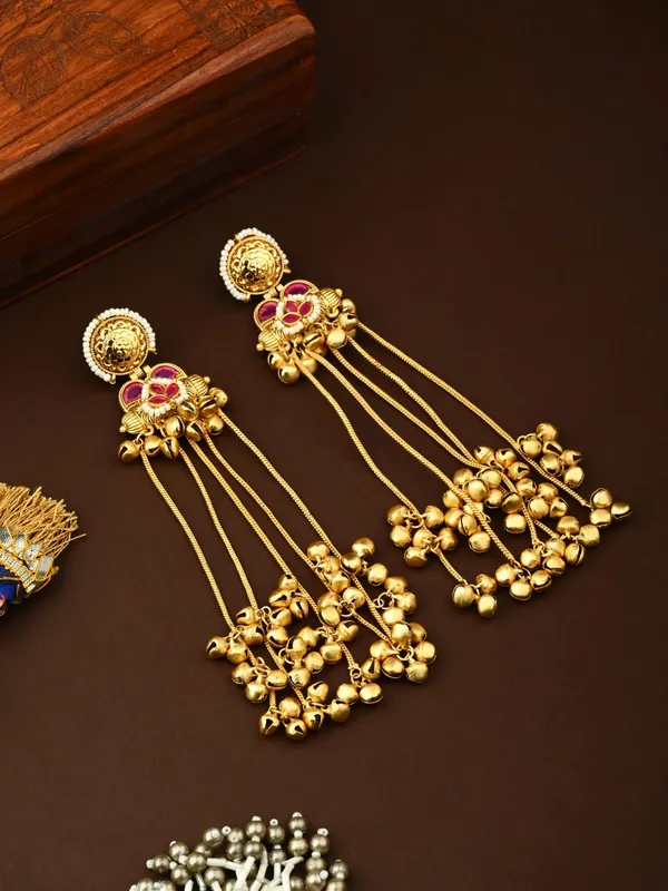 Kashmiri_Long_drop_Ghungroo_Earring