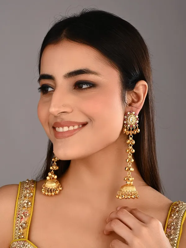 Long_drop_Ghungroo_Jhumka_Earring