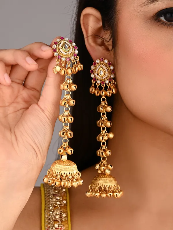 Long_drop_Ghungroo_Jhumka_Earring