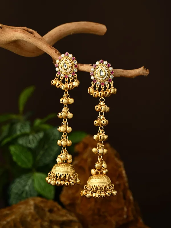 Long_drop_Ghungroo_Jhumka_Earring
