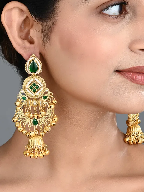 Kundan_Chandbali_Jhumka_Earrings_With_Ghungroo