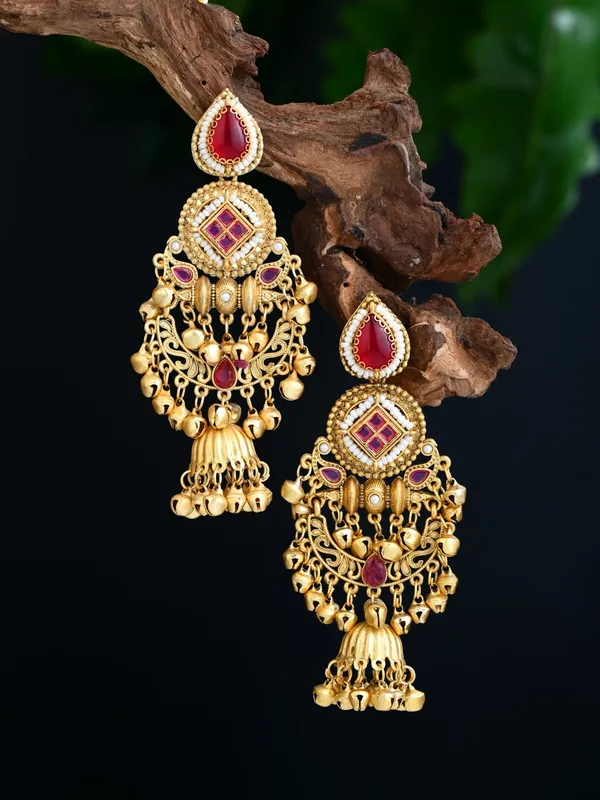 Kundan_Chandbali_Jhumka_Earrings_with_Ghungroo