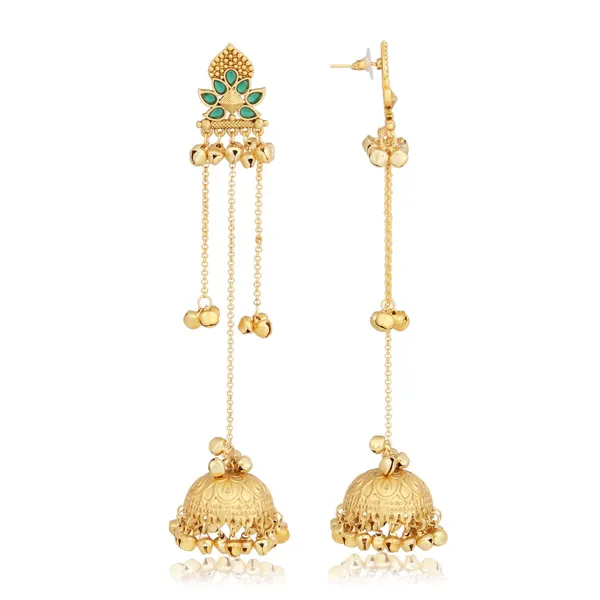 Floral_Jhumka_Earrings_with_Ghungroo_Chain_Tassels