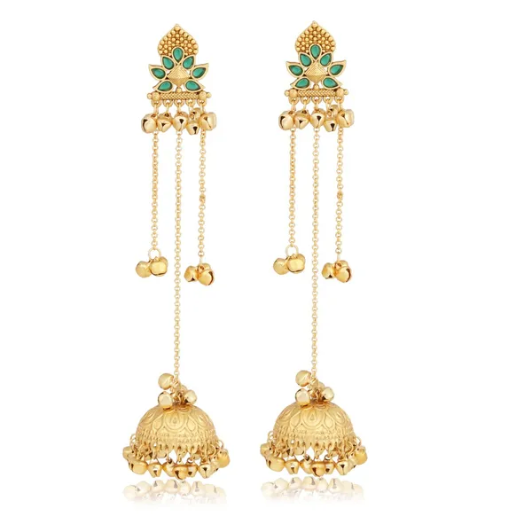 Floral_Jhumka_Earrings_with_Ghungroo_Chain_Tassels