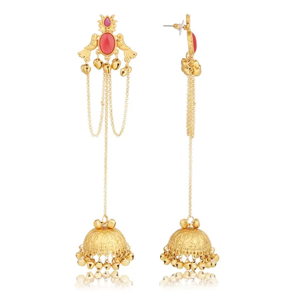 Ruby_Temple_Jhumka_Earrings_with_Chain_Tassels