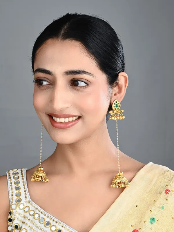 Temple_Jhumka_Earrings_with_Long_Chain_Tassels