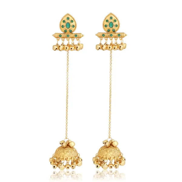 Temple_Jhumka_Earrings_with_Long_Chain_Tassels