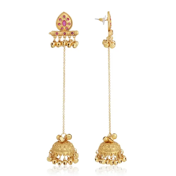 Temple_Jhumka_Earrings_with_Long_Chain_Tassels