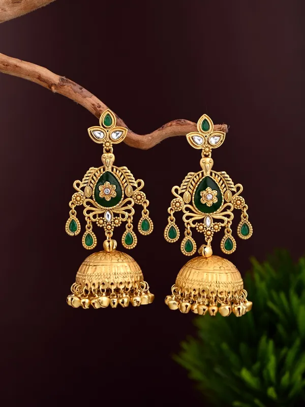 Temple_Jhumka_Earrings_With_Ghungroo_Drops