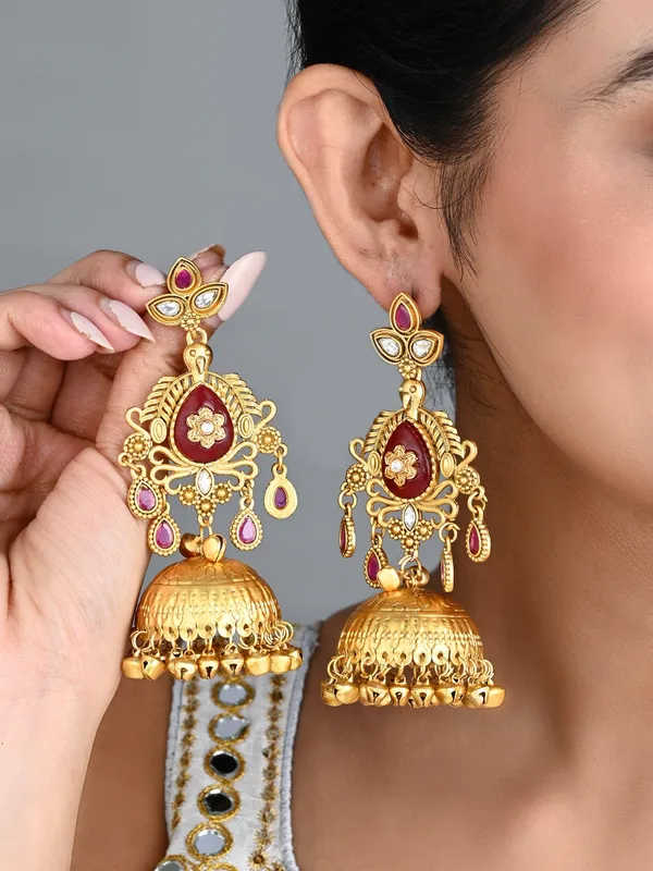 Temple_Jhumka_Earrings_with_Ghungroo_Drops