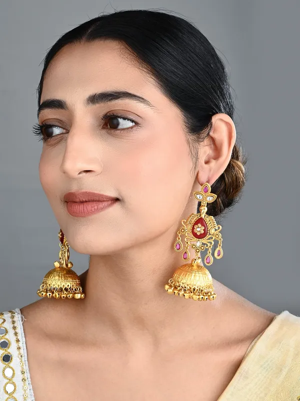 Temple_Jhumka_Earrings_with_Ghungroo_Drops