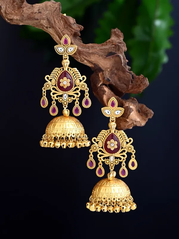 Temple_Jhumka_Earrings_With_Ghungroo_Drops