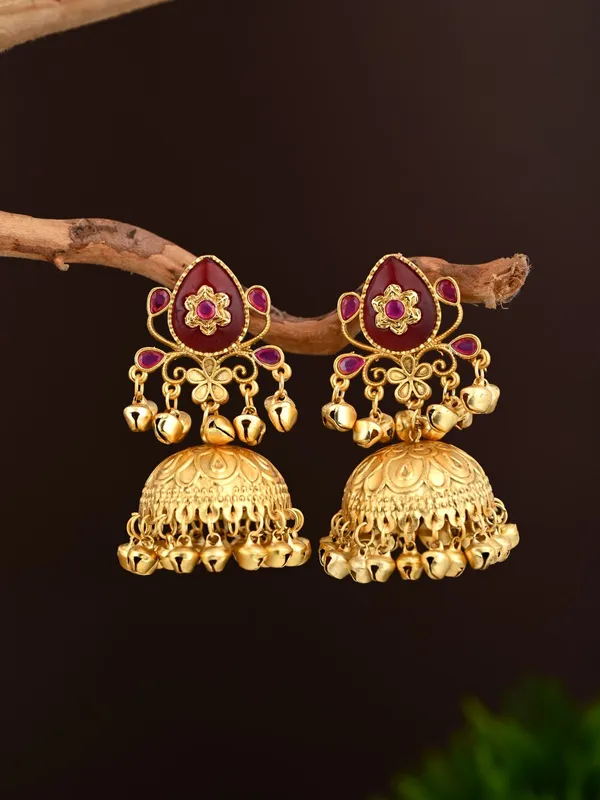 Temple_Jhumka_Earrings_with_Ghungroo_Drops