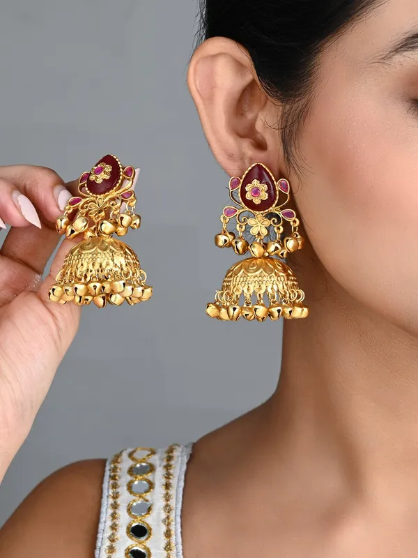 Temple_Jhumka_Earrings_with_Ghungroo_Drops