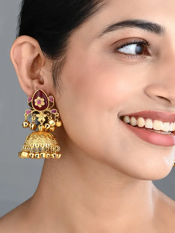 Temple_Jhumka_Earrings_with_Ghungroo_Drops
