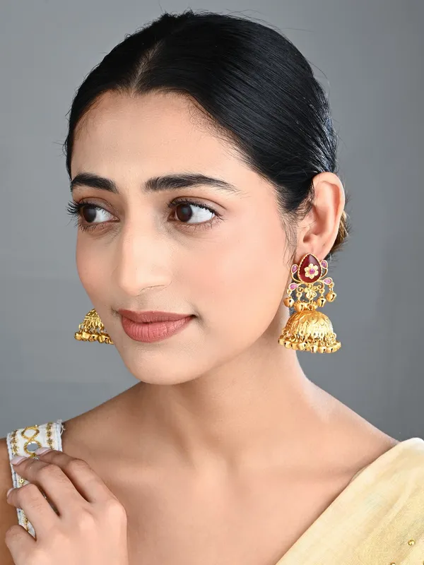 Temple_Jhumka_Earrings_With_Ghungroo_Drops