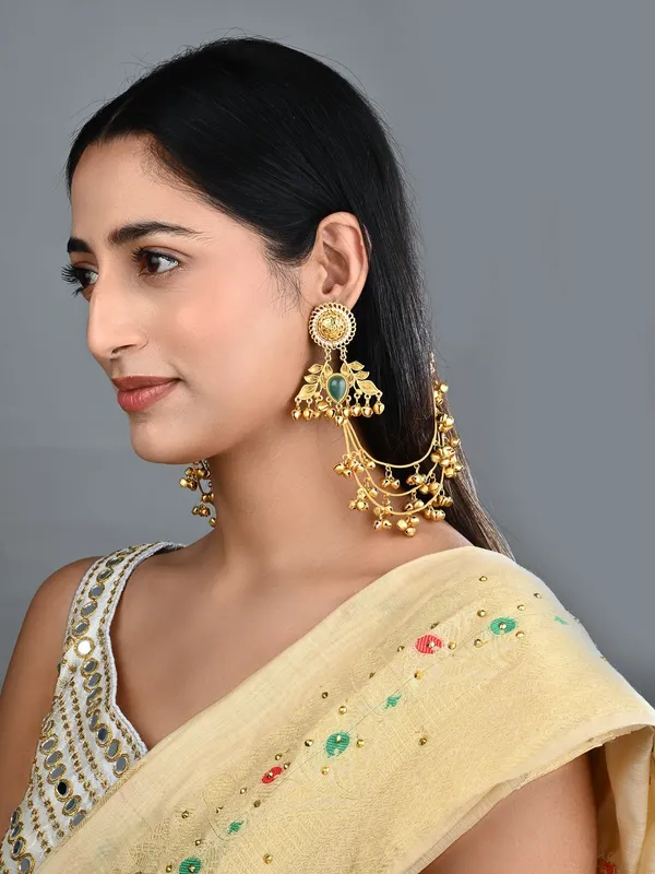 Gold_plated_Studs_with_Ear_chains