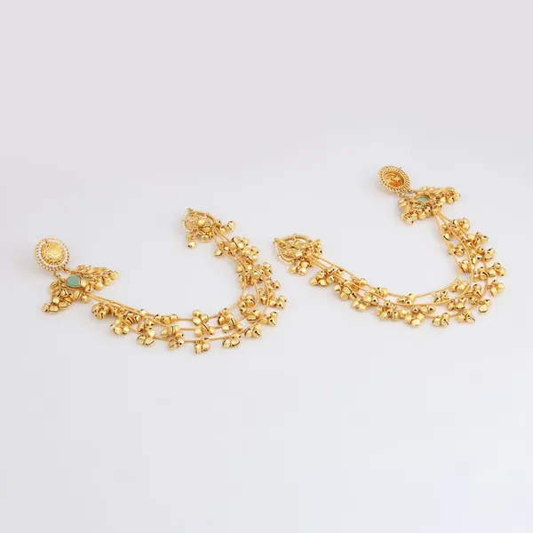 Gold_plated_Studs_with_Ear_chains