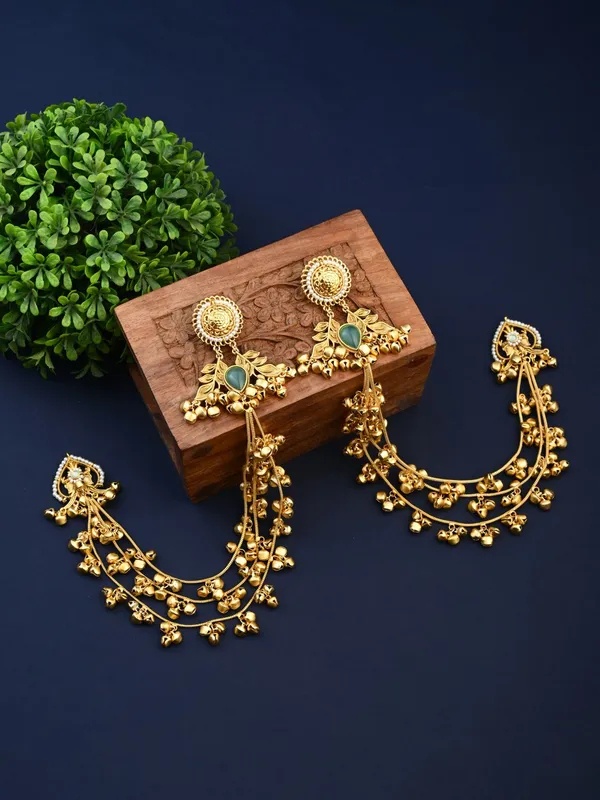 Gold_plated_Studs_with_Ear_chains