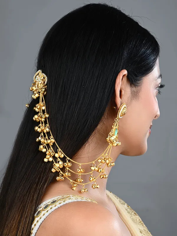 Gold_Plated_Studs_With_Ear_Chains