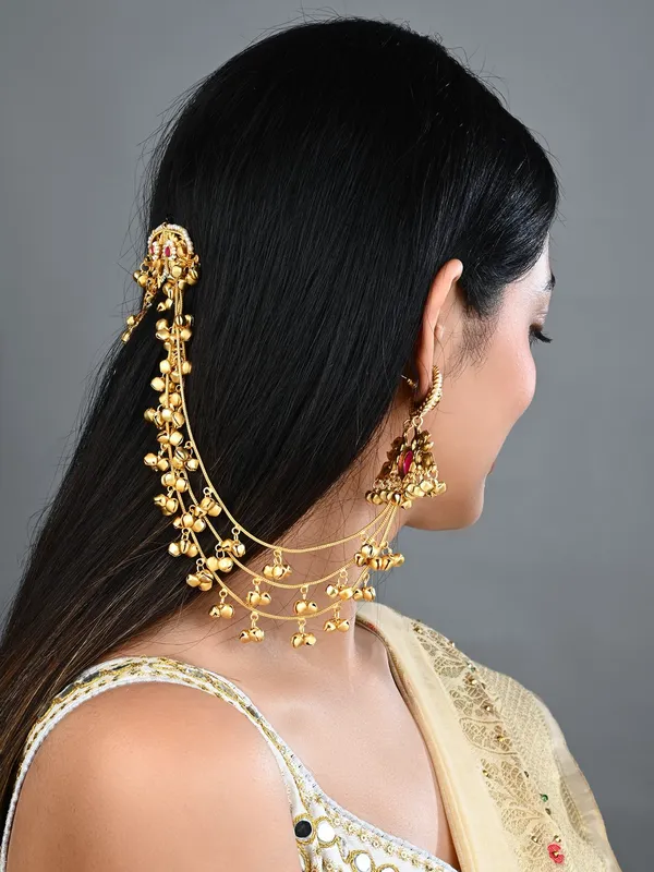 Gold_plated_Studs_with_Ear_chains
