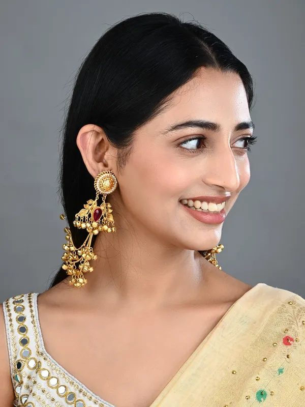 Gold_plated_Studs_with_Ear_chains