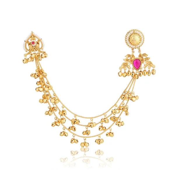 Gold_plated_Studs_with_Ear_chains