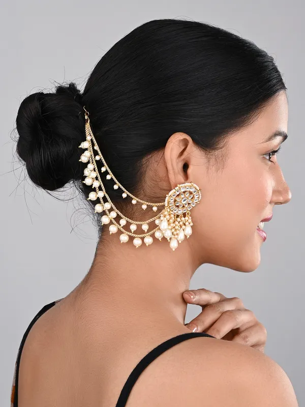 Gold_plated_three_layered_Ear_chains_with_beads