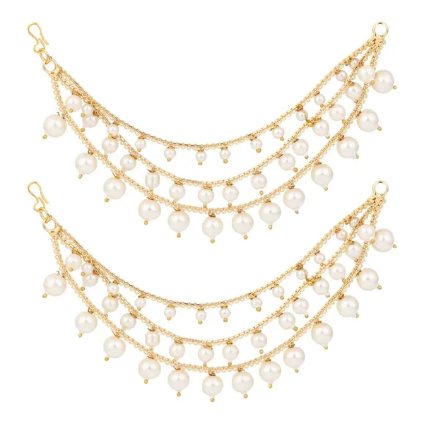 Gold_plated_three_layered_Ear_chains_with_beads