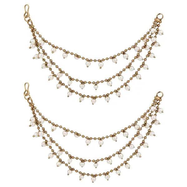 Gold_plated_three_layered_Ear_chains_with_beads