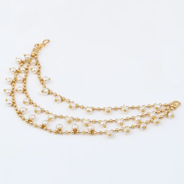 Gold_Plated_Three_Layered_Ear_Chains_With_Beads