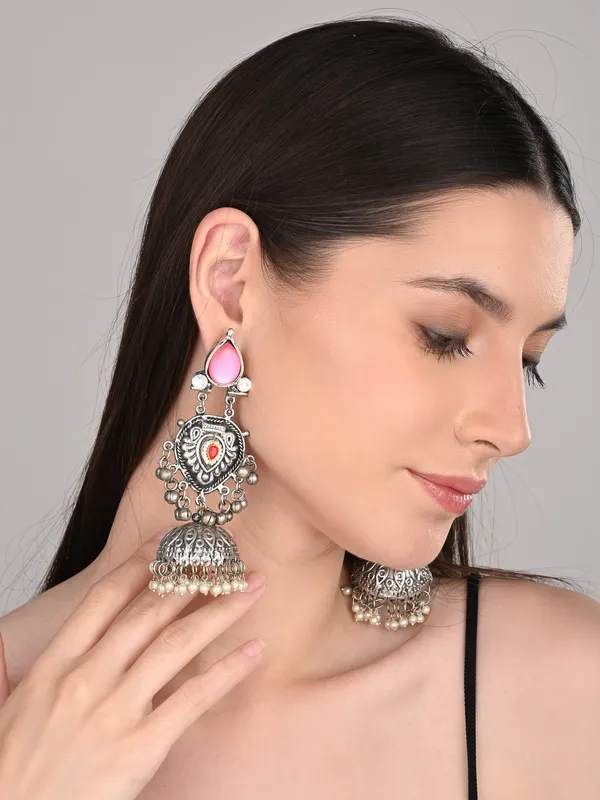 Silver_Oxydised_Lightweight_Long_Jhumka_Earring