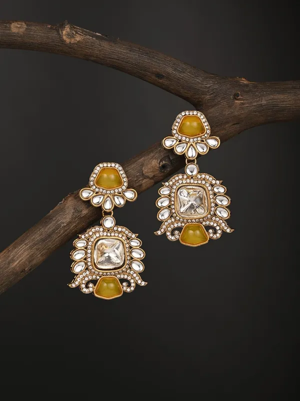 Gold_plated_kundan_Drop_Earrings