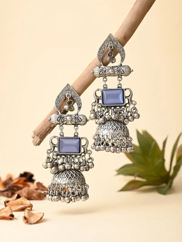 Silver_oxydised_lightweight_long_Jhumka