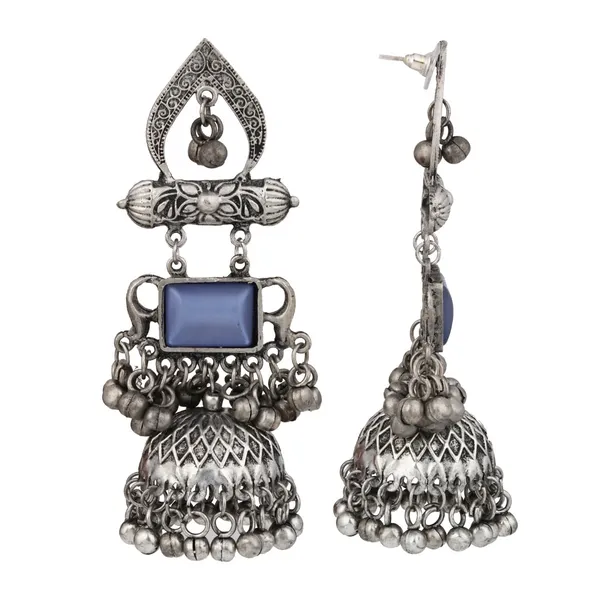 Silver_oxydised_lightweight_long_Jhumka