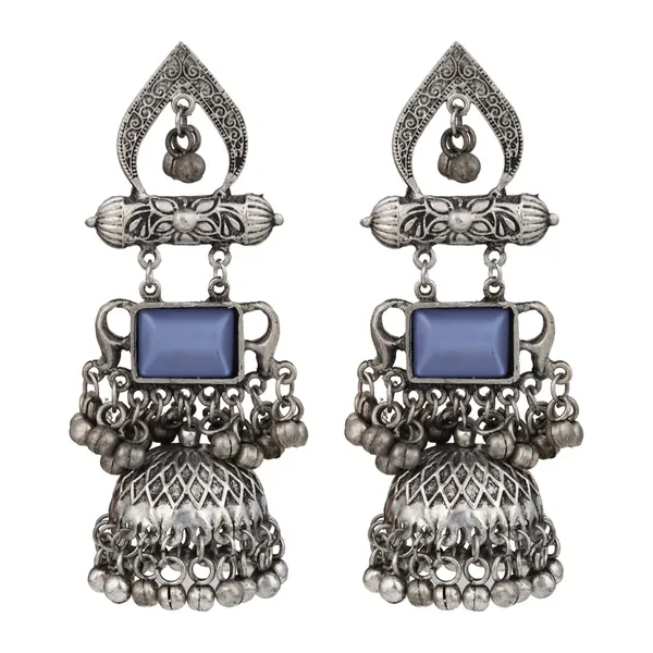 Silver_Oxydised_Lightweight_Long_Jhumka